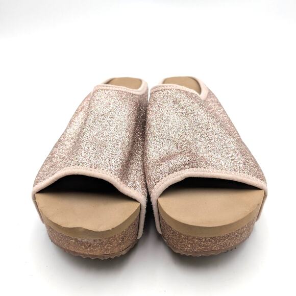 Volatile Festina Wedge Sandal Women's Slip-On Glitter Blush Size US7 EU37.5 - Picture 2 of 11